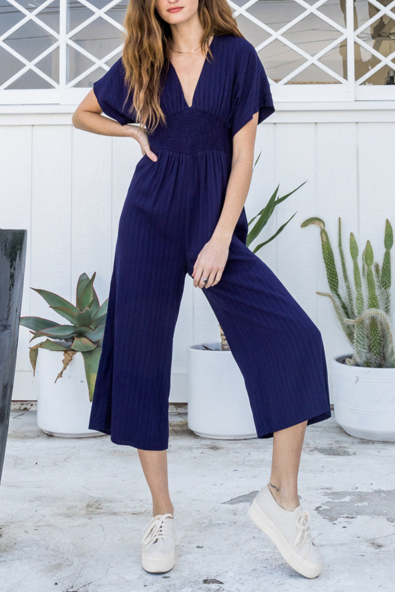 Tara Wide Leg Cropped Jumpsuit