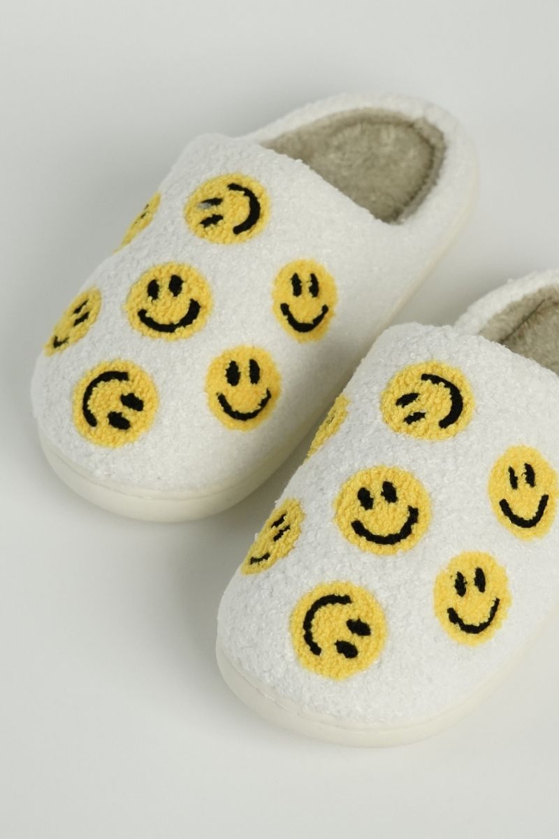 Peppered Smiley Face Slippers