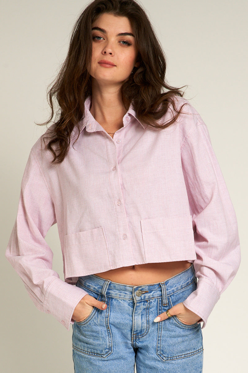 Thea Cropped Button Down Shirt