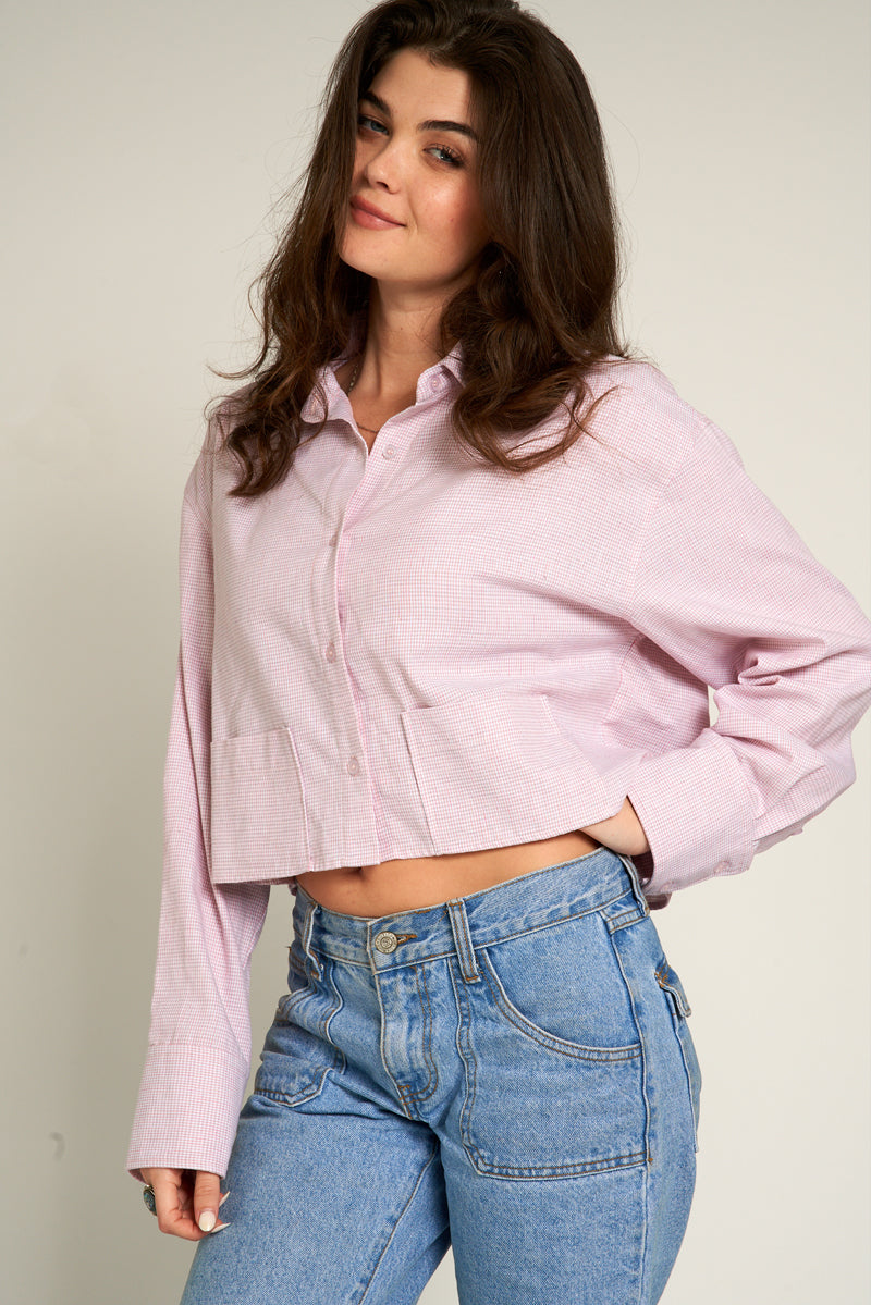 Thea Cropped Button Down Shirt