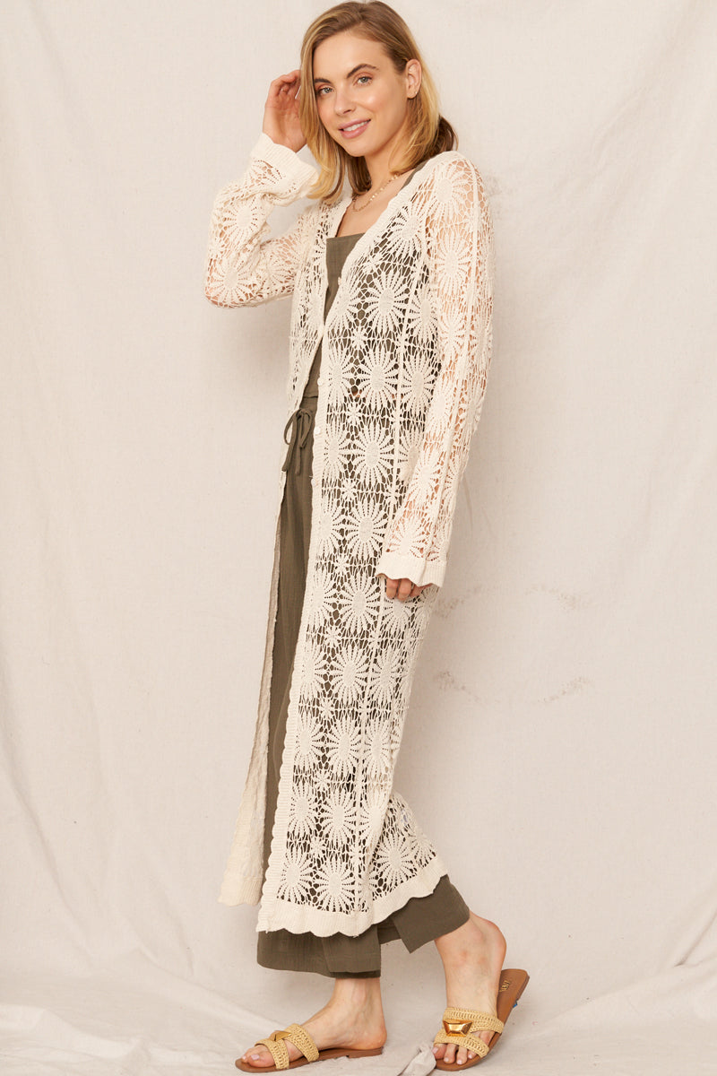 Maeve Crochet Maxi Cardigan