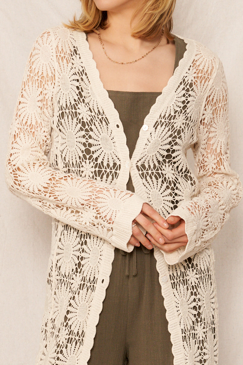 Maeve Crochet Maxi Cardigan