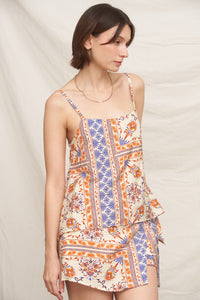 Capri Border Top & Skirt Set