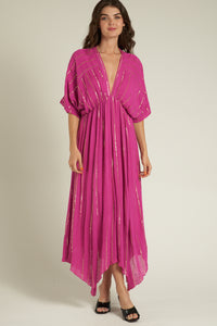 Sabrina Lurex Kimono Maxi Dress