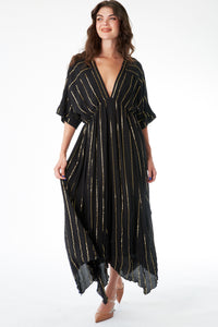 Sabrina Lurex Kimono Maxi Dress