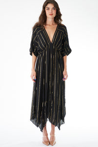 Sabrina Lurex Kimono Maxi Dress