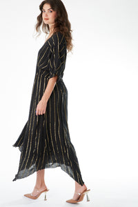 Sabrina Lurex Kimono Maxi Dress