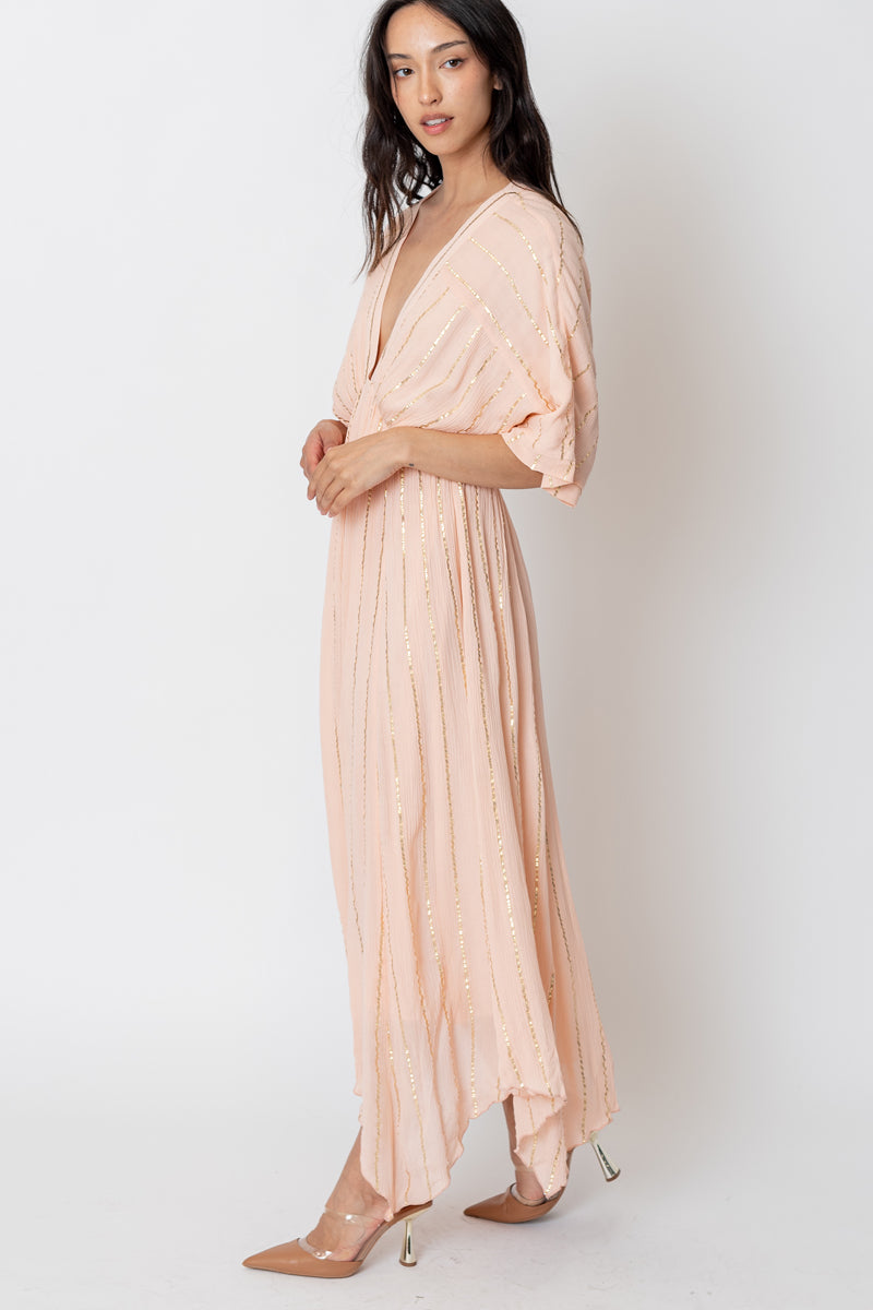 Sabrina Lurex Kimono Maxi Dress