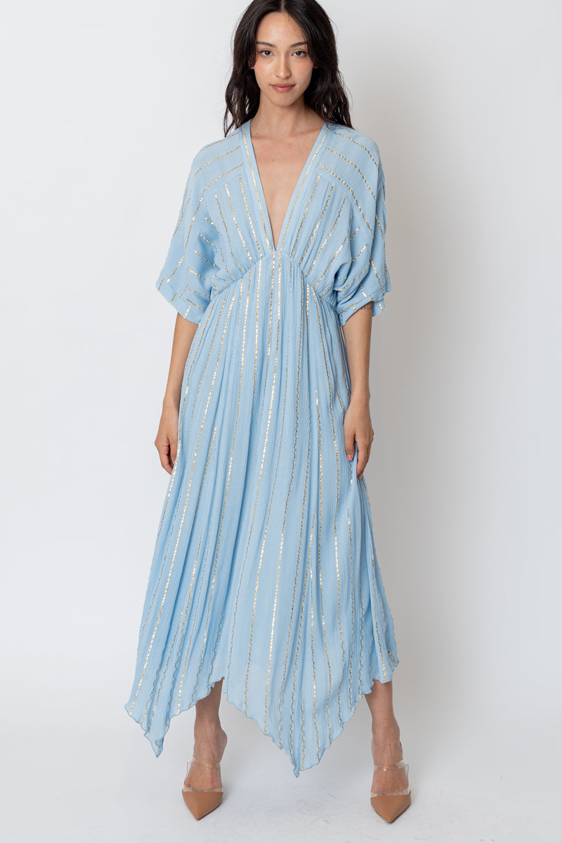 Sabrina Lurex Kimono Maxi Dress