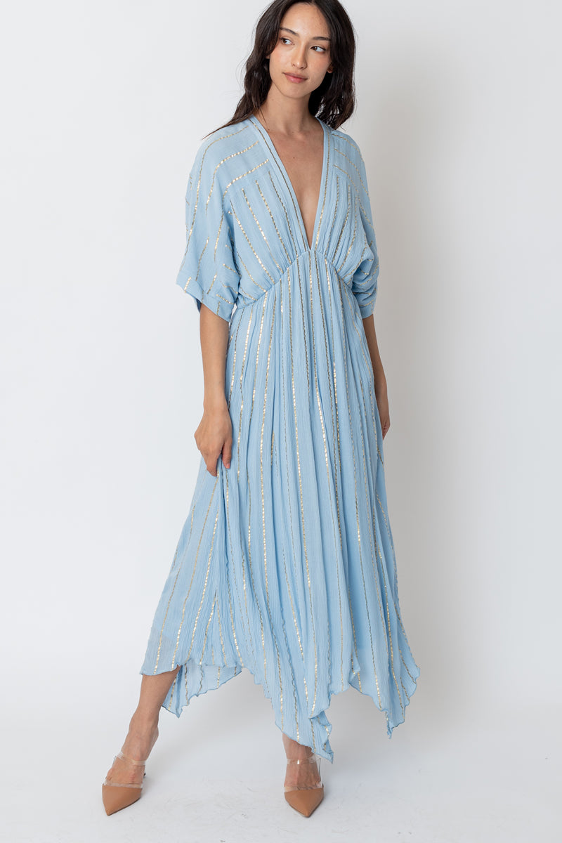 Sabrina Lurex Kimono Maxi Dress