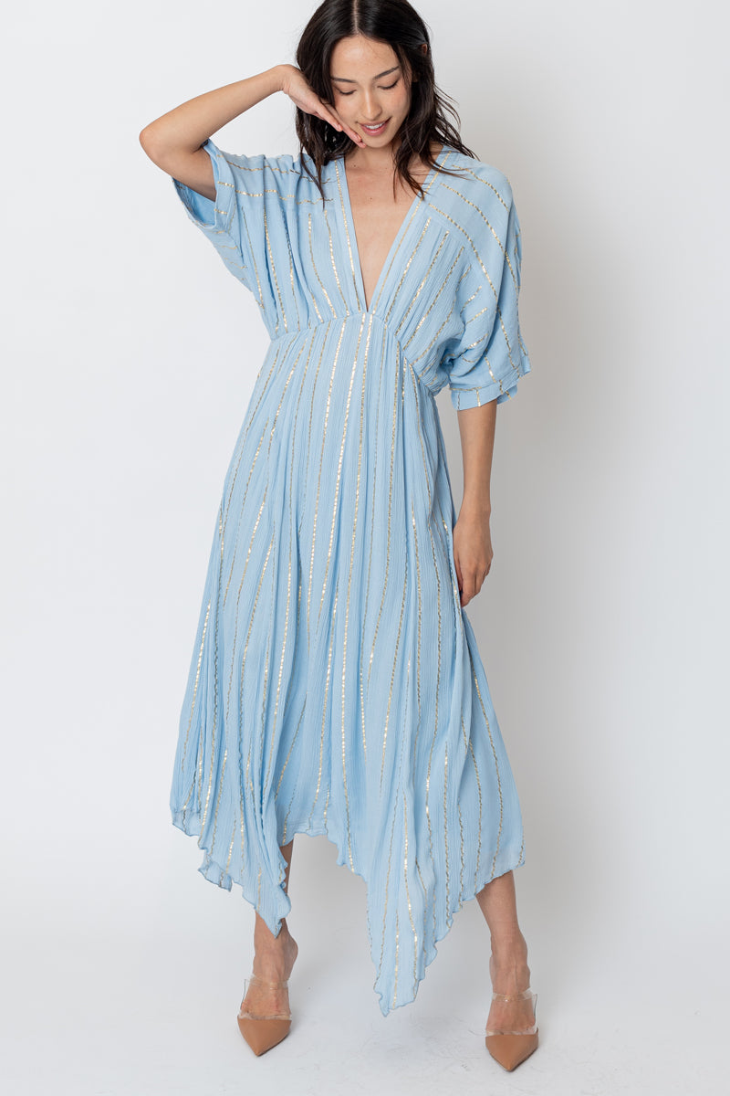 Sabrina Lurex Kimono Maxi Dress