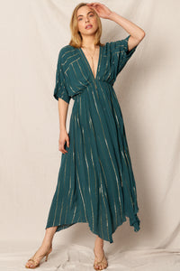 Sabrina Lurex Kimono Maxi Dress