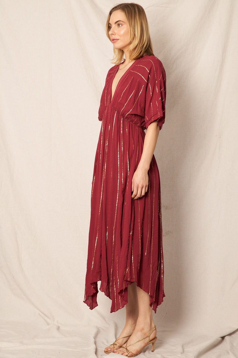 Sabrina Lurex Kimono Maxi Dress