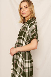 Madeleine Plaid Shirt Dress