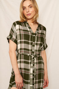 Madeleine Plaid Shirt Dress