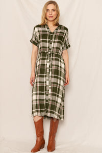 Madeleine Plaid Shirt Dress