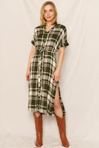 Madeleine Plaid Shirt Dress