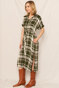 Madeleine Plaid Shirt Dress