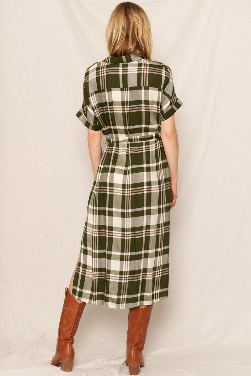 Madeleine Plaid Shirt Dress