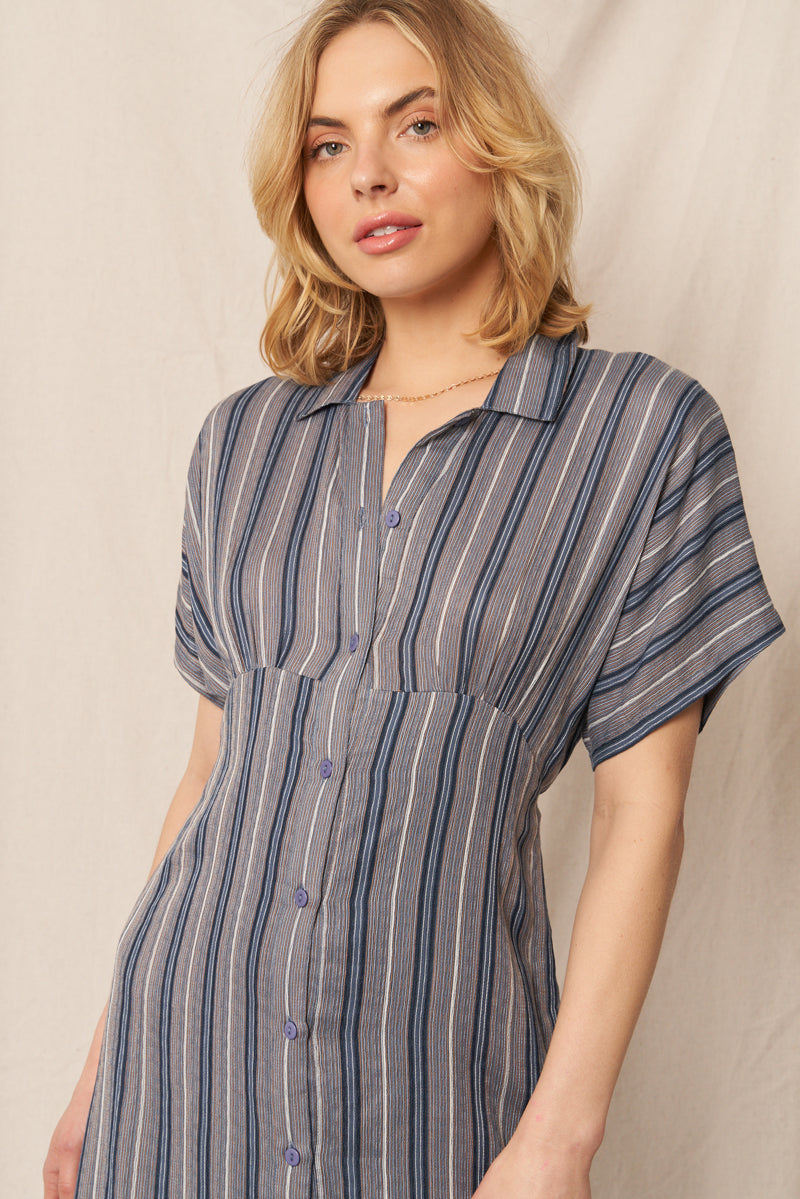 Talissa Striped Button Dress