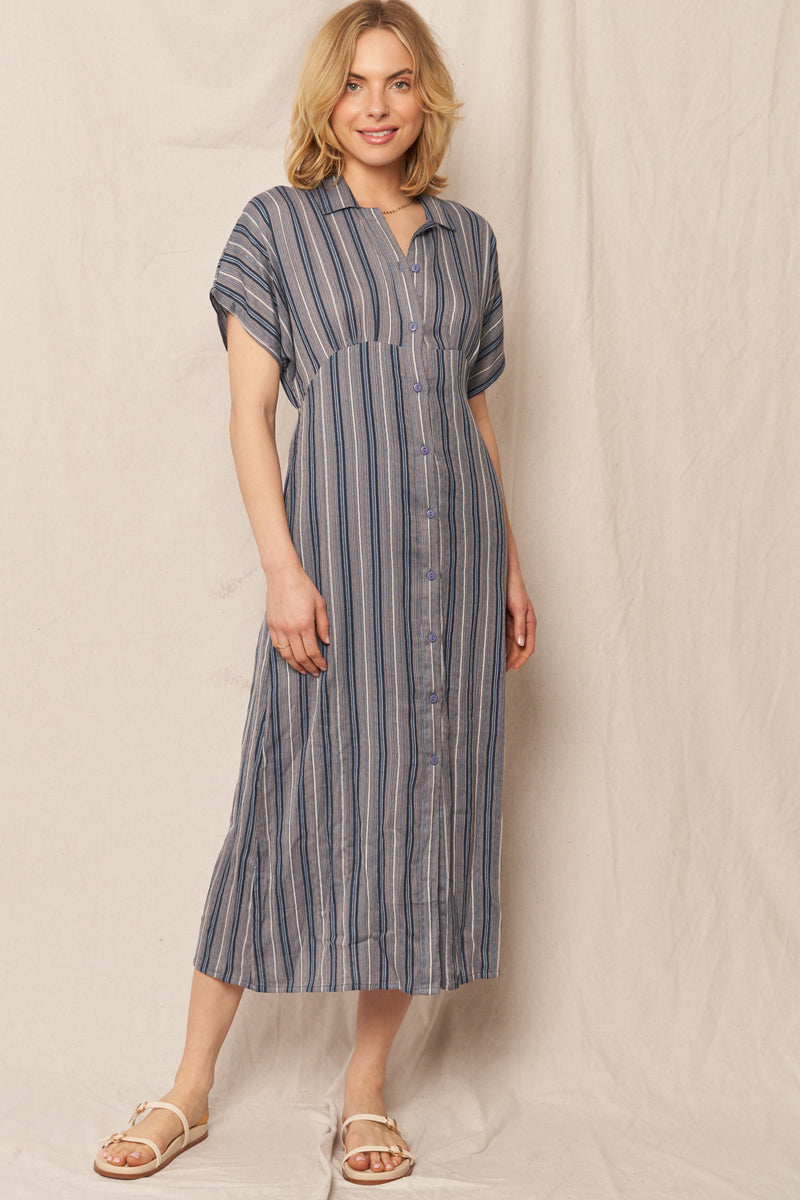 Talissa Striped Button Dress