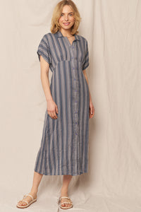 Talissa Striped Button Dress