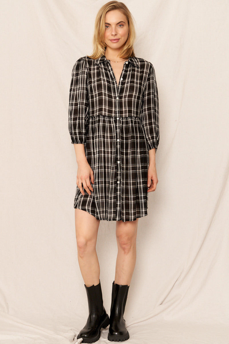 Savannah Plaid Babydoll Dress