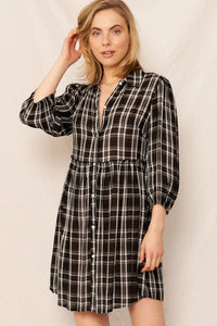 Savannah Plaid Babydoll Dress