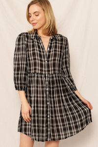 Savannah Plaid Babydoll Dress