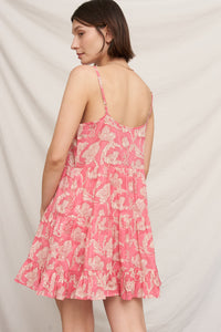 Berry Tiered Mini Dress
