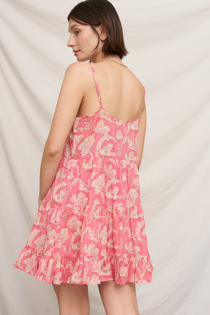 Berry Tiered Mini Dress