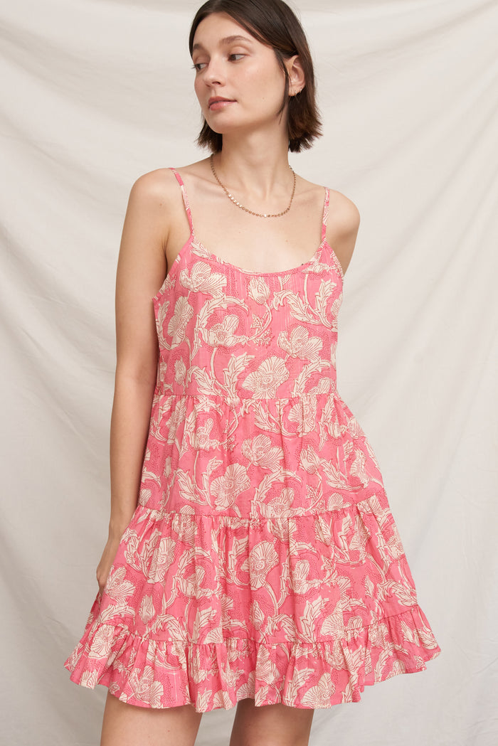 Berry Tiered Mini Dress