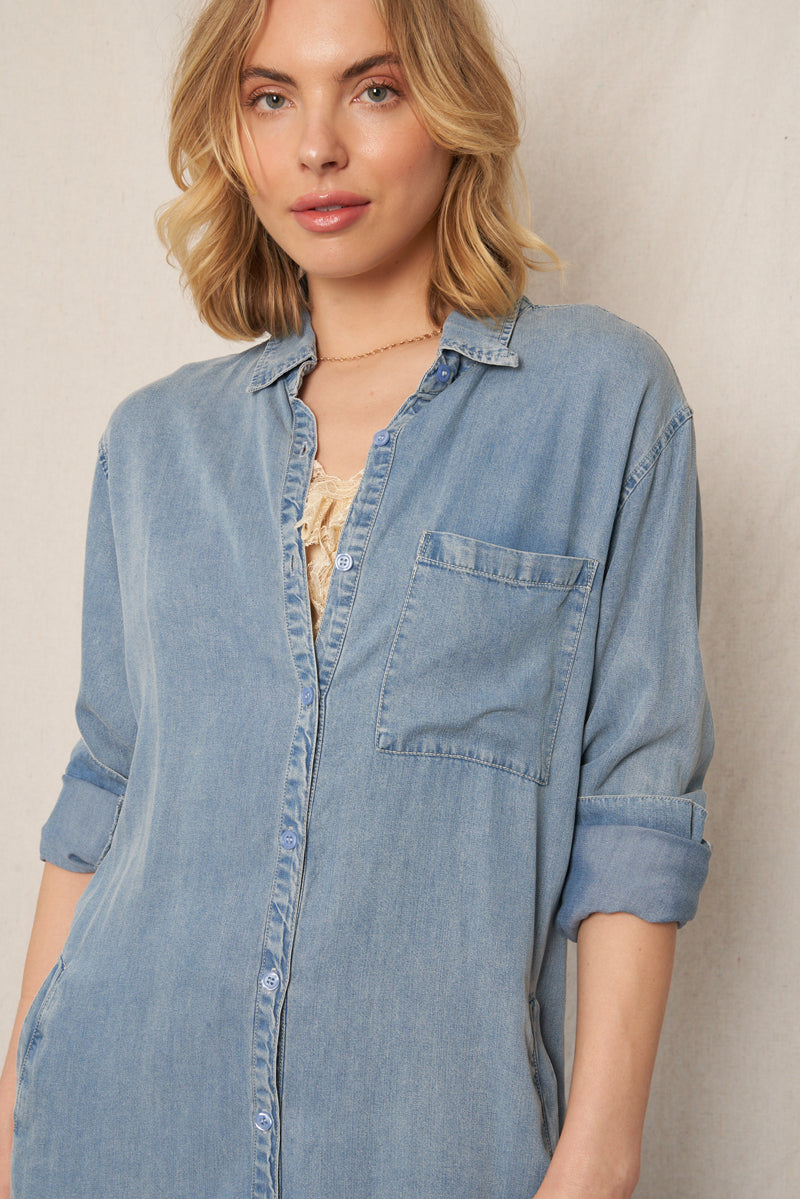 Lia Denim Shirt Dress