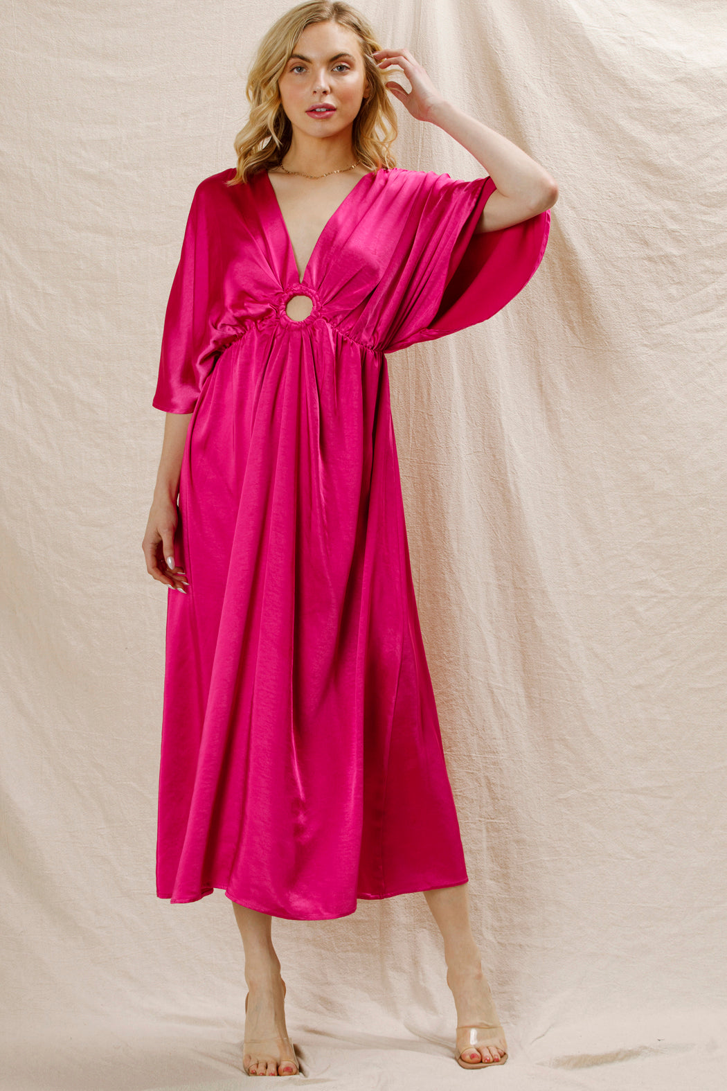 Leona Satin Caftan Dress