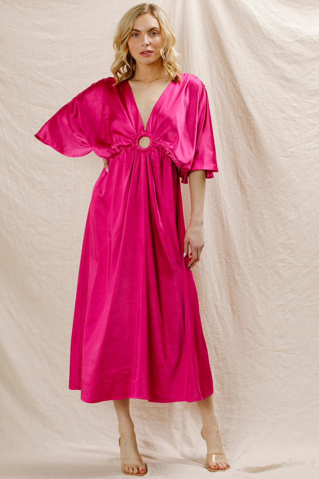 Leona Satin Caftan Dress