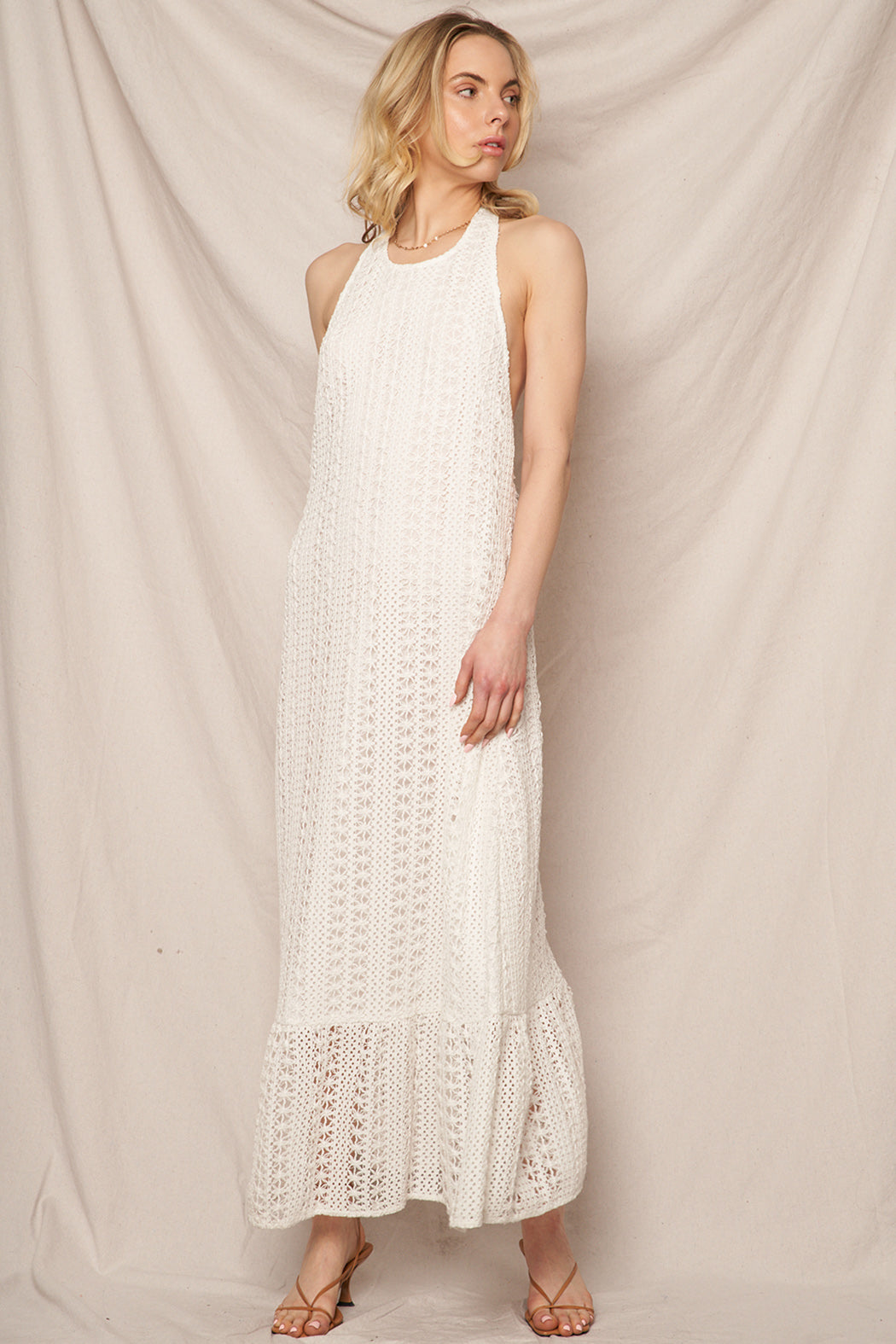 Tia Crochet Halter Dress