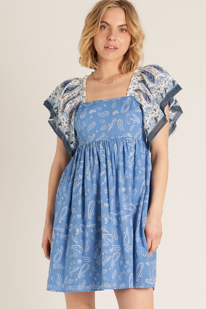 Wavy Baby Flutter Sleeve Dress