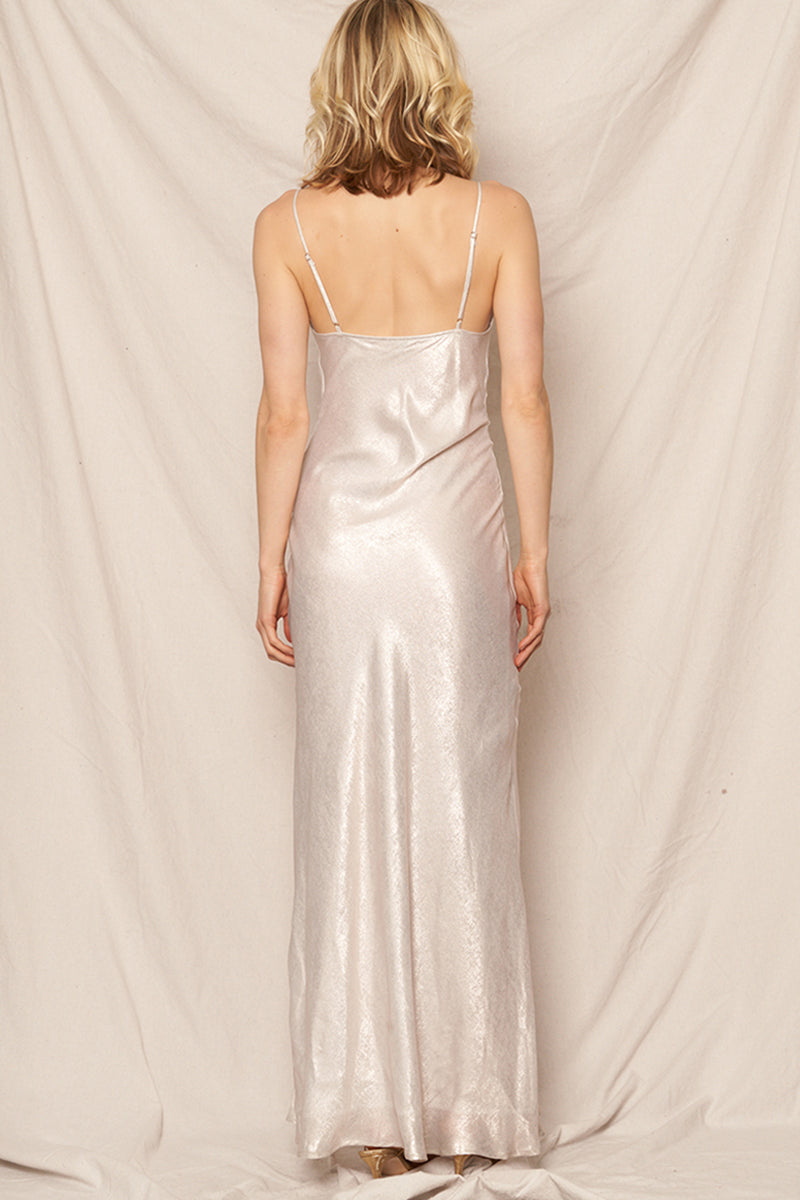 Overnight Ticket Metallic Dress