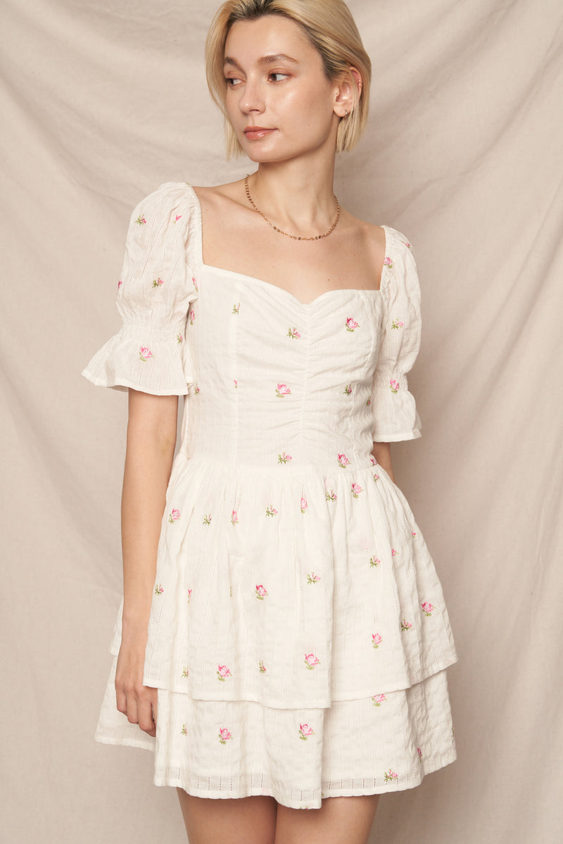 Helena Lace-Up Back Mini L / White Pink Helena Lace-Up Back Mini L / White Pink