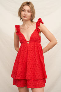 Dahlia Eyelet Mini Dress