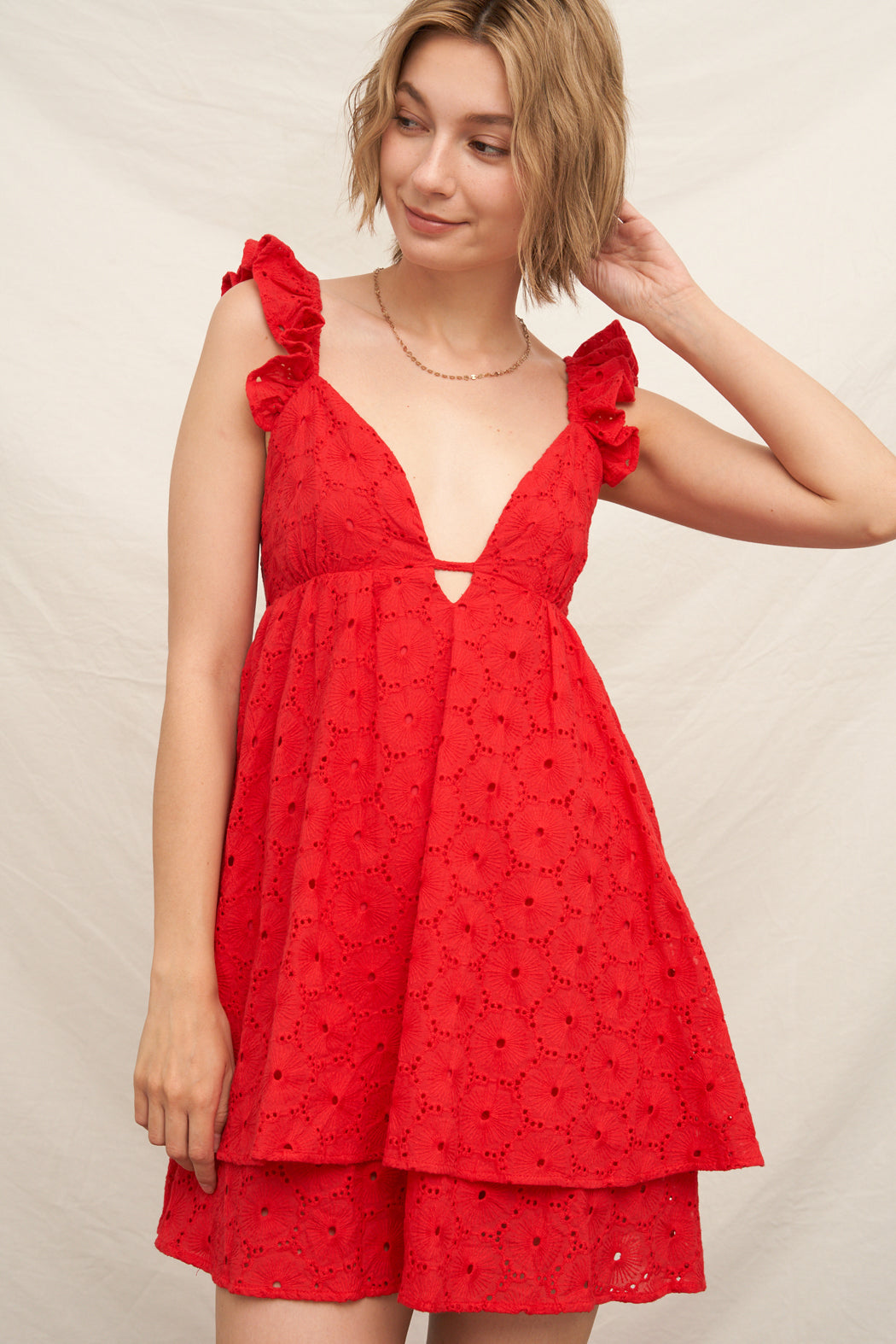 Dahlia Eyelet Mini Dress