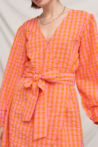 Tangerine Wrap Dress