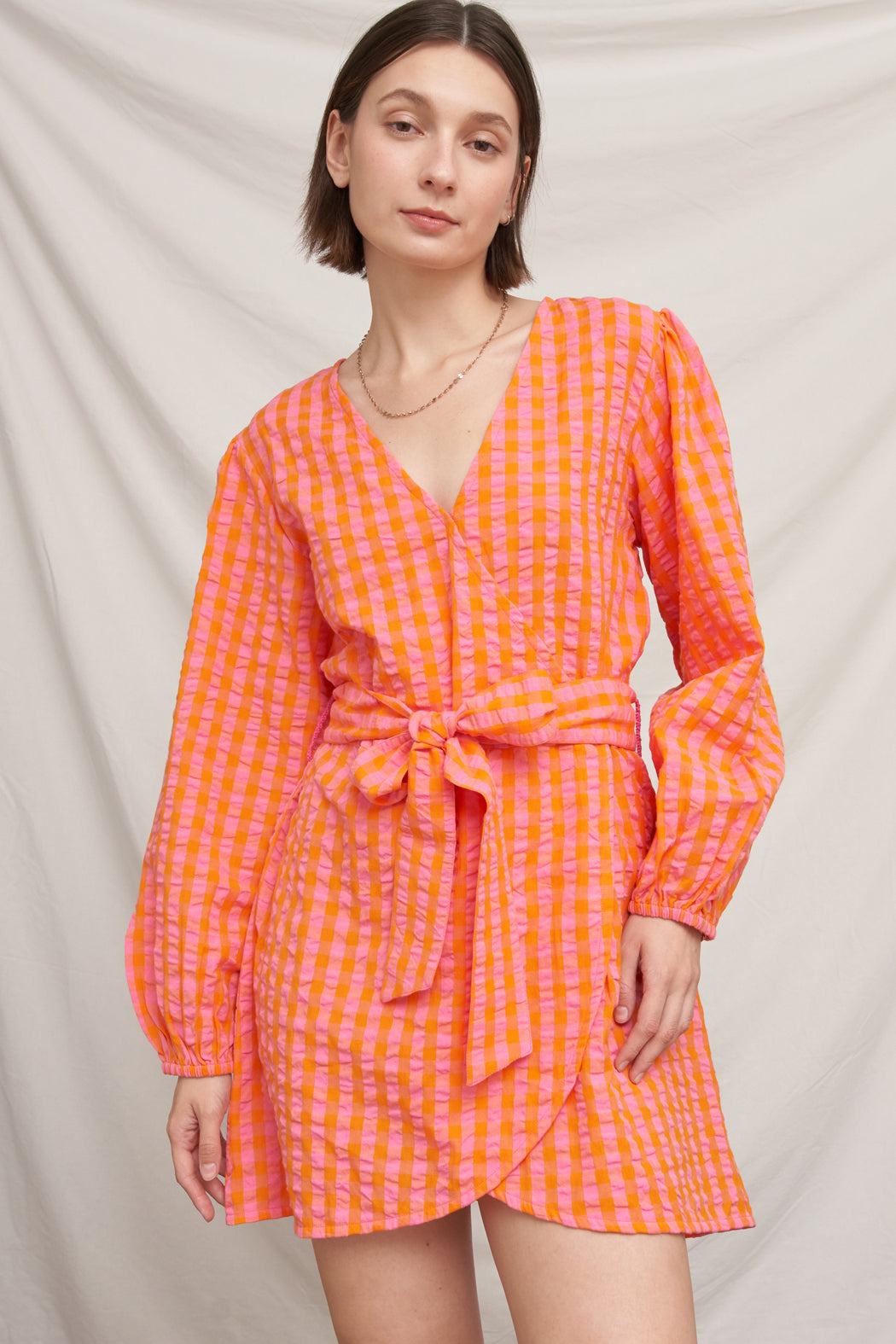 Tangerine Wrap Dress