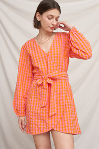 Tangerine Wrap Dress