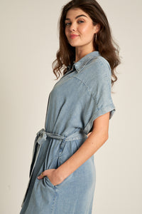Lily Denim Dress with Belt