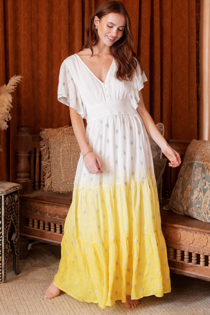 Hello Sunshine Flutter Sleeve Dress