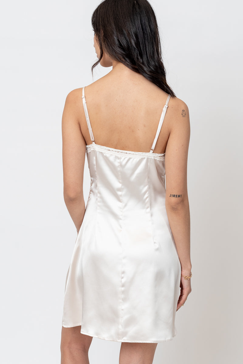 Pearlescent Satin Slip Dress