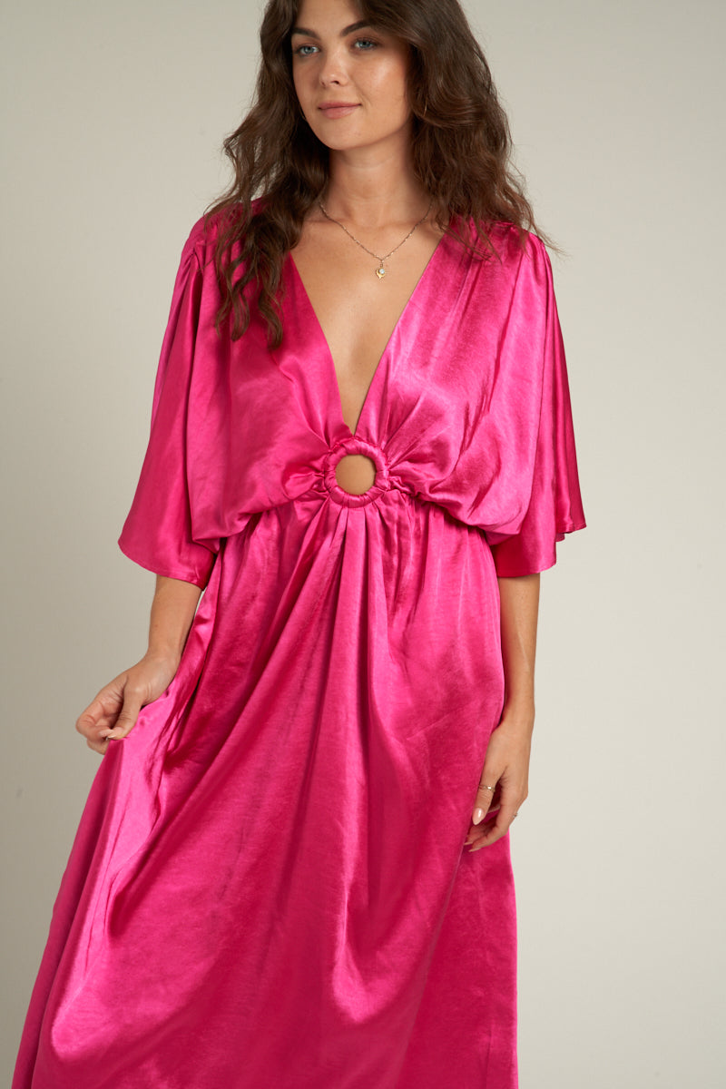 Leona Satin Caftan Dress