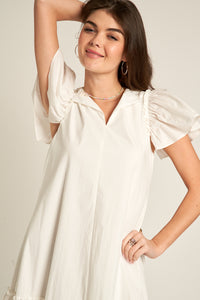 Jean Ruffle Sleeve Dress