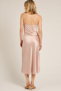 Angelina Cowl Neck Satin Dress